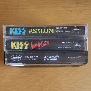 Kiss - Animalize, Dynasty and Def Leppard 80s Tapes (Lot of 3) 